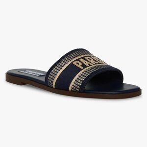 Steve Madden Knox navy multi sandals. Never worn. Original packaging.